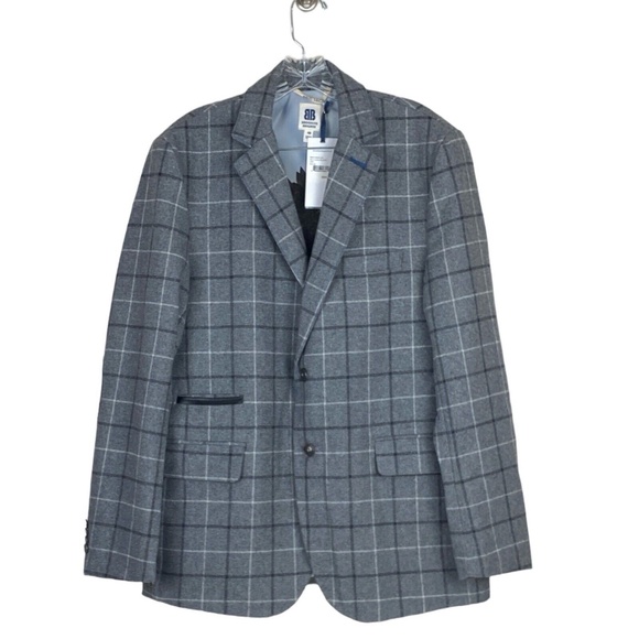 Brooklyn Brigade Bald Eagle Gray Wool Two-Button Blazer Jacket Size 40